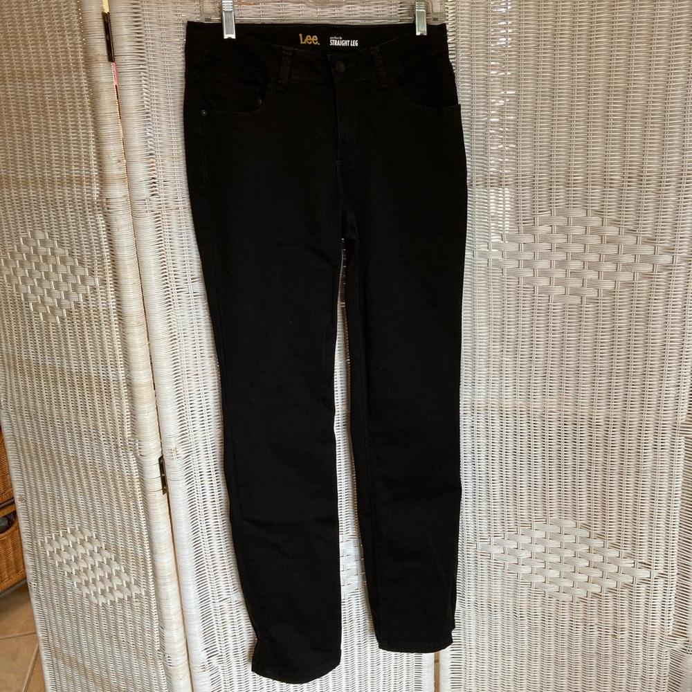 Lee Perfect Fit Straight Leg Mid-Rise Black Jeans